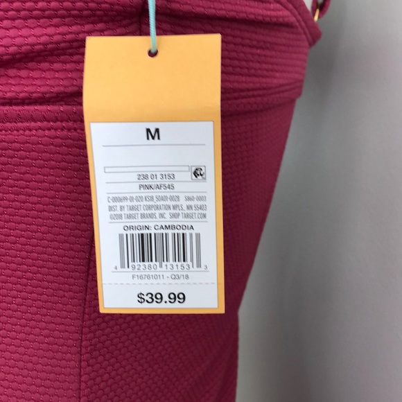 NWT✨Kona Sol Textured Tie Front One Piece Swimsuit - Picture 3 of 5